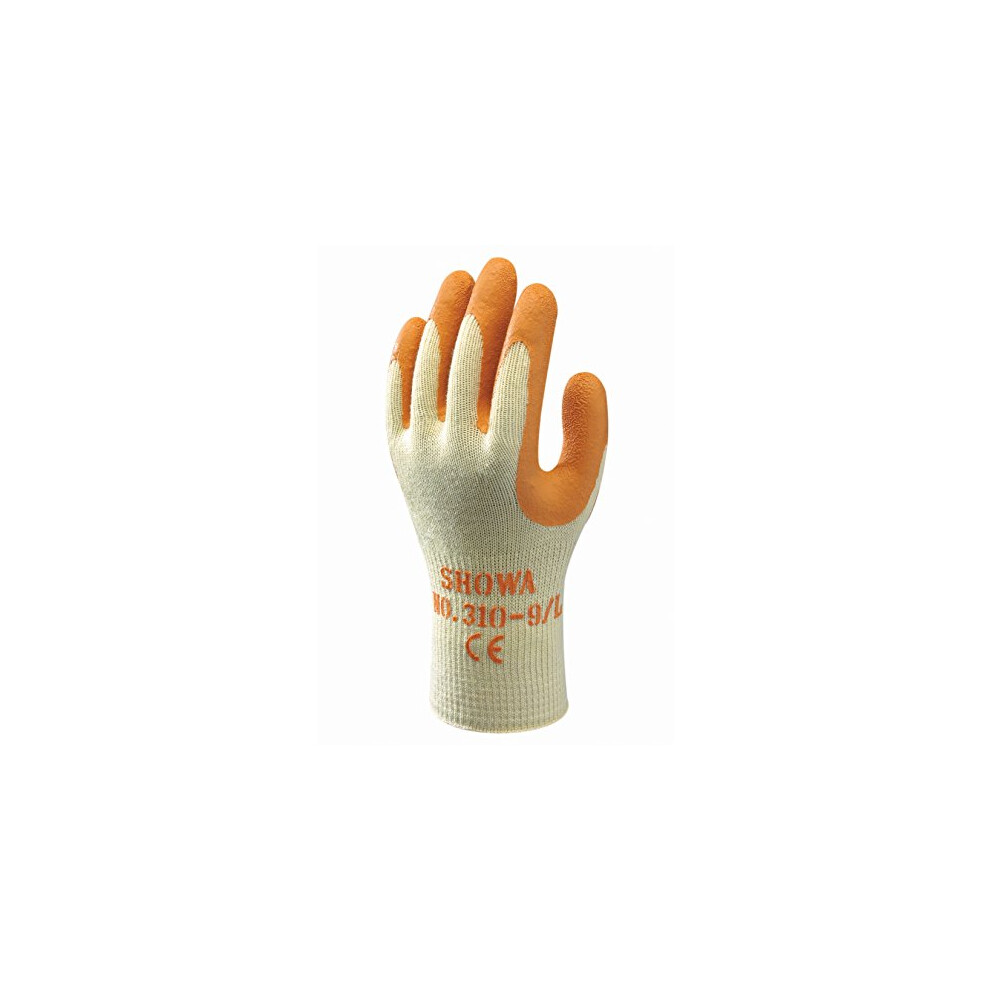 Showa 310XL Orange 10 Gauge Polyester Cotton Glove With Latex Coating On Palm, Xl, Orange 4901792012393