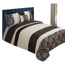 Sterling Mill LUXURY SAPPHIRE BEDDING DUVET COVER/BED SET WITH PILLOWCASES AND CUSHION COVER, FAUX SILK - CHOCOLATE BROWN & CREAM (SUPER KING)