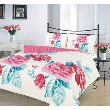 EHD Isabella Floral Pattern Luxurious Modern Duvet Cover Sets Reversible Bedding Sets NZ (Pink/Teal, King Size)