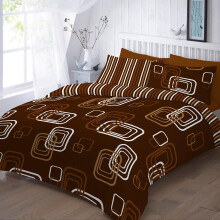 EHD Blake Stripes Design Modern Style Duvet Cover Sets Quilt Cover Sets Reversible Bedding Sets NZ (Chocolate, Double)