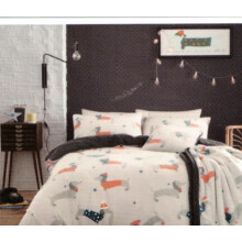 Artistic Fashionista* Teddy Dachshund Sausage Dog Fleece Duvet/Quilt Cover and Pillowcases Beddig Set (Double)
