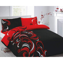 EHD Jacob Vintage Style Pattern Luxurious Duvet Cover Sets Quilt Cover Sets Reversible Bedding Sets NZ (Red, Single Size)