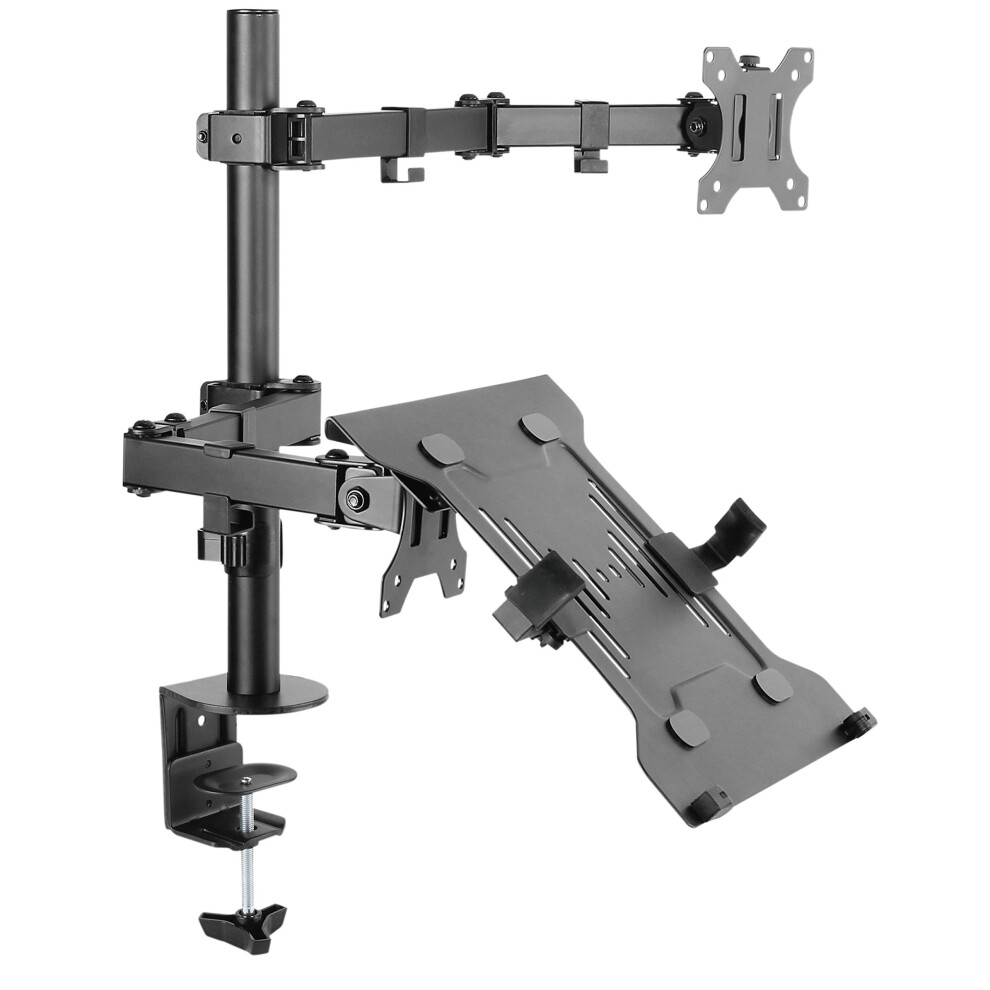 Ricoo Dual Monitor Desktop Mount Ts7111 Mounting For 2 Flat Screens With 13-32 Inch Or 1 Screen & 1 Laptop | Double Arm Bracket With Max Vesa-Norm