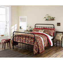 Morris & Co Strawberry Thief Duvet Cover Set Crimson, Red