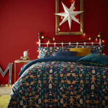 furn. Yuletide Treats Duvet Cover Set, Navy, Toddler