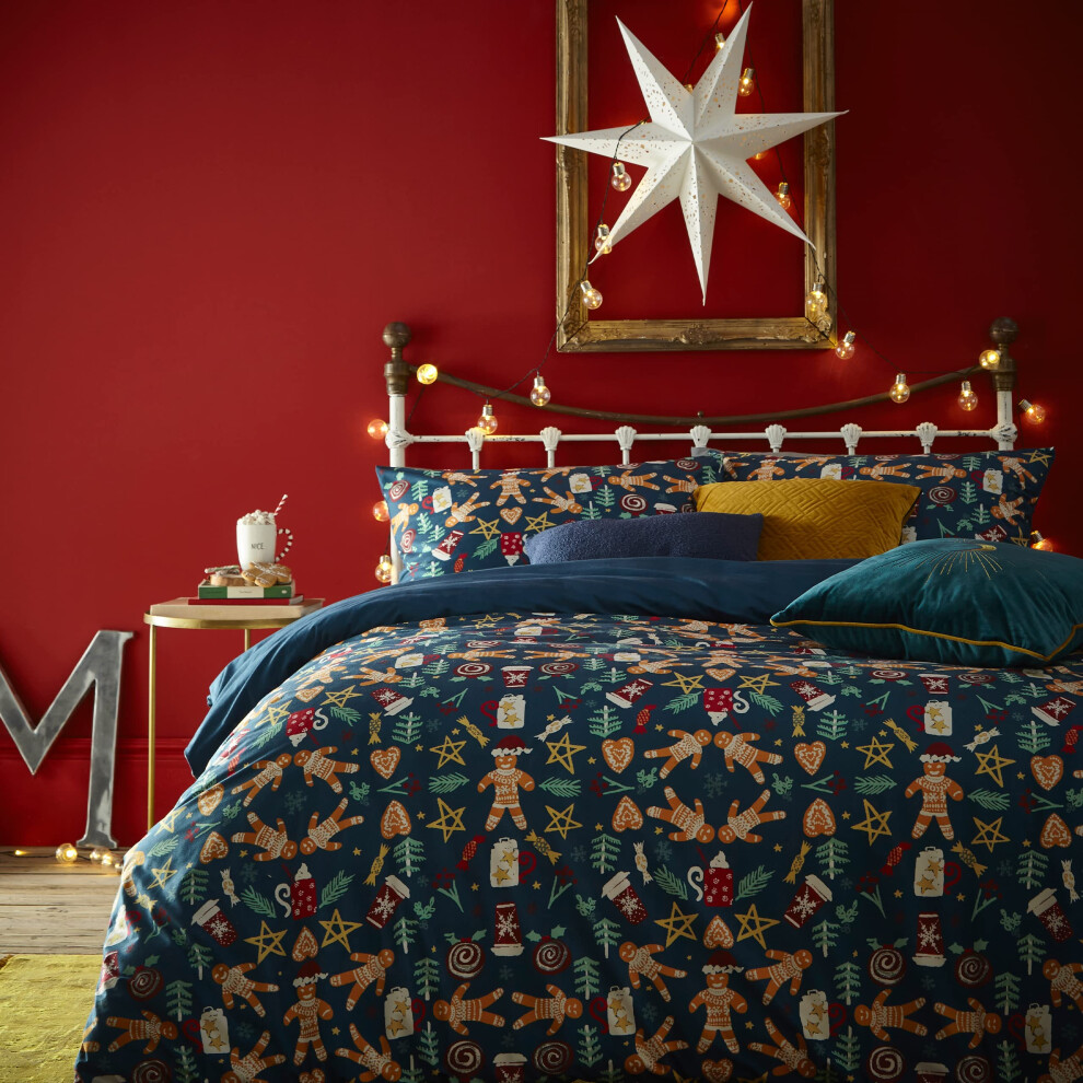 Yuletide Treats Duvet Cover Set, Navy, Toddler Furn.