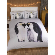 Rapport Home Quilt Duvet Cover and 2 Pillowcase Bed Set, Photographic Animal, Polyester-Cotton, White, King