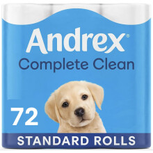 Andrex Classic Clean Toilet Rolls - 72 Toilet Roll Pack - Bulk Buy Toilet Rolls - Unbeatable Clean Toilet Rolls with Unique 3D Wave