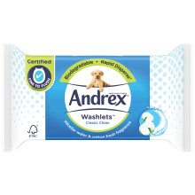 Andrex Classic Clean Washlets Moist Toilet Tissue, Plastic Free & Biodegradable