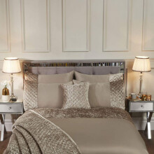 Emma Barclay Glamour - Quilted Sequin Velvet Duvet Set in Mink - King Bed