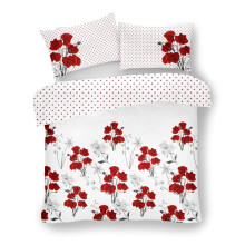 Gaveno Cavailia Poppy Floral Red Luxurious Designer Duvet Covers Quilt Covers Reversible Bedding Sets with Pillowcases (Double)