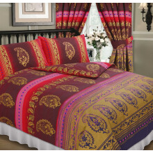 Single Bed Kashmir Fuchsia Duvet Cover Set Ethnic Asian Indian Floral Dots Print Burgundy Rust Red Pink Purple Lilac Metallic
