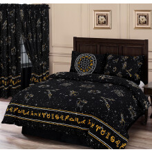 My Home Super King Size Bed Celestial, Duvet/Quilt Cover Set, Horoscopes Constellations Night Sky Stars Zodiac Signs, Black White Yellow