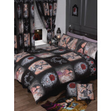 Double Bed The Story of The Rose, Duvet/Quilt Cover Bedding Set, Alchemy Gothic, Mask Red, Black, Purple, White