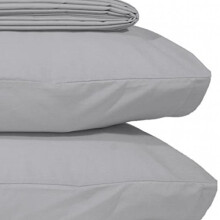 The Bettersleep Company Shaped Caravan Duvet Cover and Pillowcase Set Luxury 200tc Percale Cotton Blend (Silver Grey, Cut Off Duvet Cover Set)