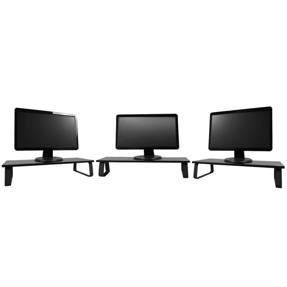 Tekbox Single & Double Monitor Riser Stand For 1 Or 2 Computer Screens On Desk (3X Single Riser) 5055888413447