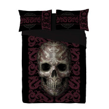Wild Star ORIENTAL SKULL - DUVET & PILLOW COVERS CASE SET DOUBLE Art by Anne Stokes