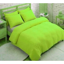 P/DYED Plain Duvet Cover With Pillowcase Bedding Set King Size Lime Green