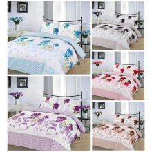 Modern Floral Bethany Duvet Covers Set Bedding Set Quilt Covers Set with Matching Pillowcases (Double, Red)