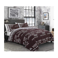 Excellent Hotel Quality King Keep Calm Text Chocolate Duvet Cover Set Bedding Set with pillowcases - King Size