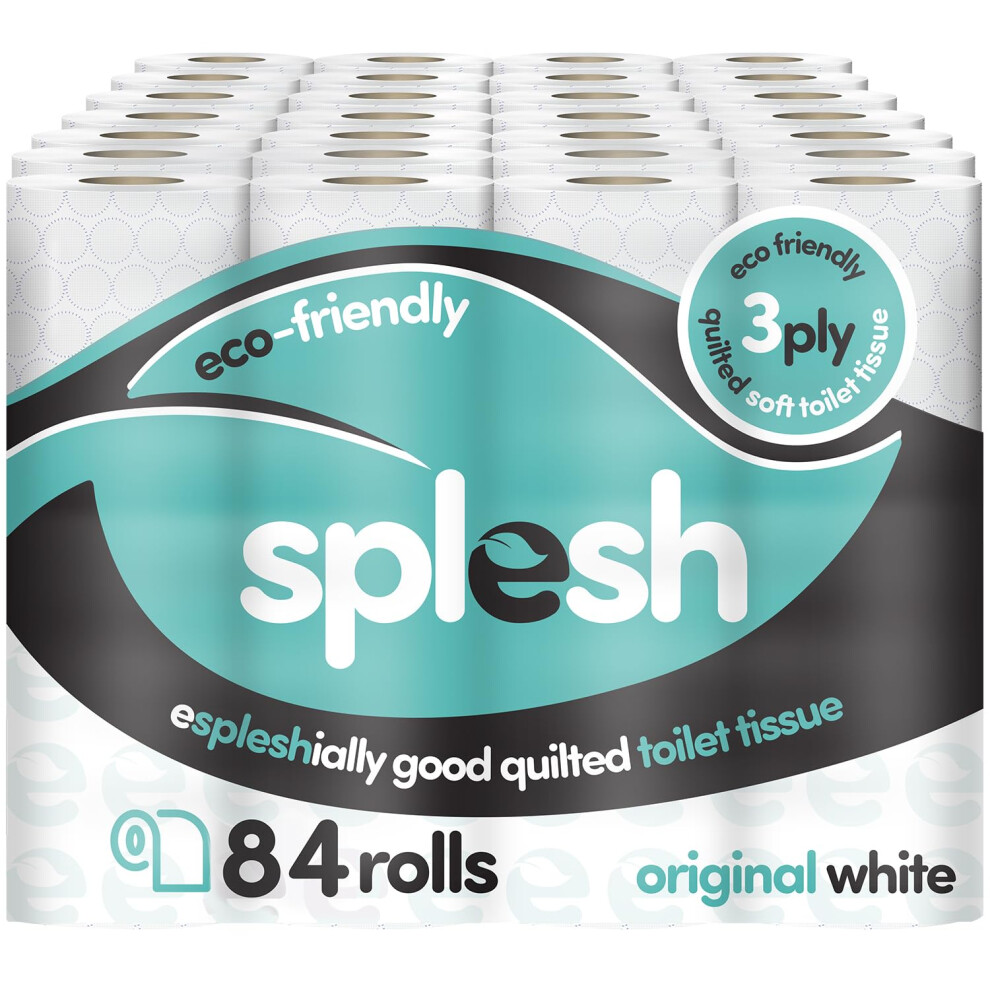 Cusheen Toilet Roll Bulk Buy - Pack Of 84 Quilted 3 Ply Toilet Rolls White