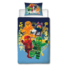 Character World Official Lego Ninjago Single Duvet Cover Set | True Design | Reversible 2 Sided Bedding Including Matching Pillow Case | Single Bed