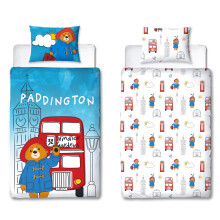 Character World Official Paddington Bear? Single Duvet Cover Set | 2 Sided Reversible Station Design | Matching Pillowcase | Single Bed Set | White