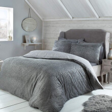 Sleepdown 5056242740926 Duvet Cover Set, Fleece, Grey, King