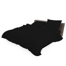 HOME ACE Poly Cotton Black King Duvet Cover and Pillowcases Set - Polycotton Quilt Cover Bedding Set King Size Bed - 230 x 220CM with 2 Pillowcases 50