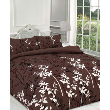 LIZZIE JACOBS Kaylee Floral Pattern Luxurious Modern Style Easy Care Duvet Cover Sets Quilt Cover Sets Reversible Bedding Sets (Single, Brown)