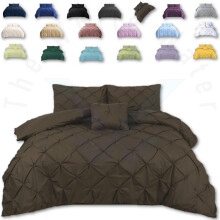 TheWhiteWater Duvet Set - 2in1 King Size - Chocolate Brown Bedding Set - Duvet Cover + Matching Pillowcases - Hotel Style Cotton Blen Polycotton