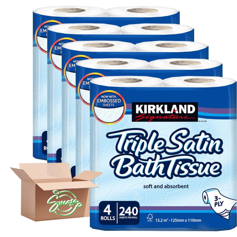 Sucasa Toilet Tissue Roll Triple Satin 3-Ply Toilet Tissue 20X Rolls - Ultimate Household Convenience