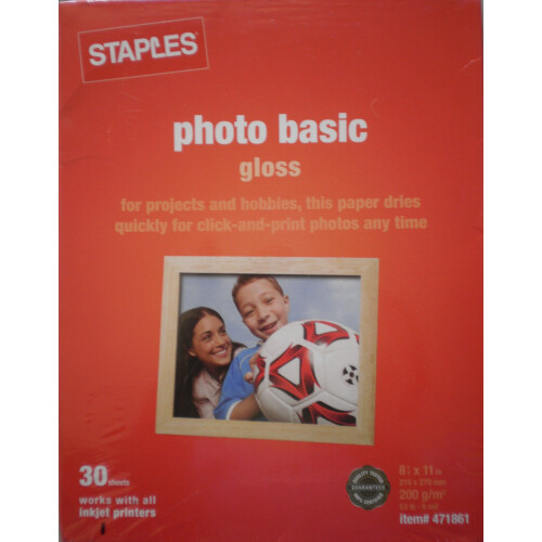 Staples Photo Basic Gloss #471861 ~ Γρήγορη ξήρανση για φωτογραφίες με κλικ και εκτύπωση