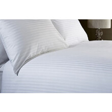 viceroy bedding 400 Thread Count DOUBLE BED SIZE SATIN STRIPE WHITE 100% Egyptian Cotton Jacquard Duvet Cover With Pair of Pillowcases