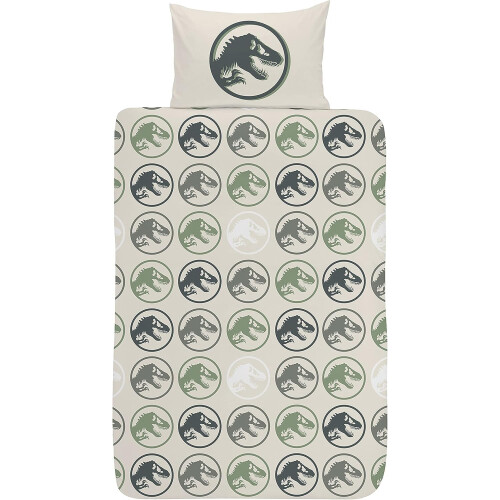 Jurassic World Jurassic World Single Panel Duvet Cover Bed Set - Reversible Panel Designs 1
