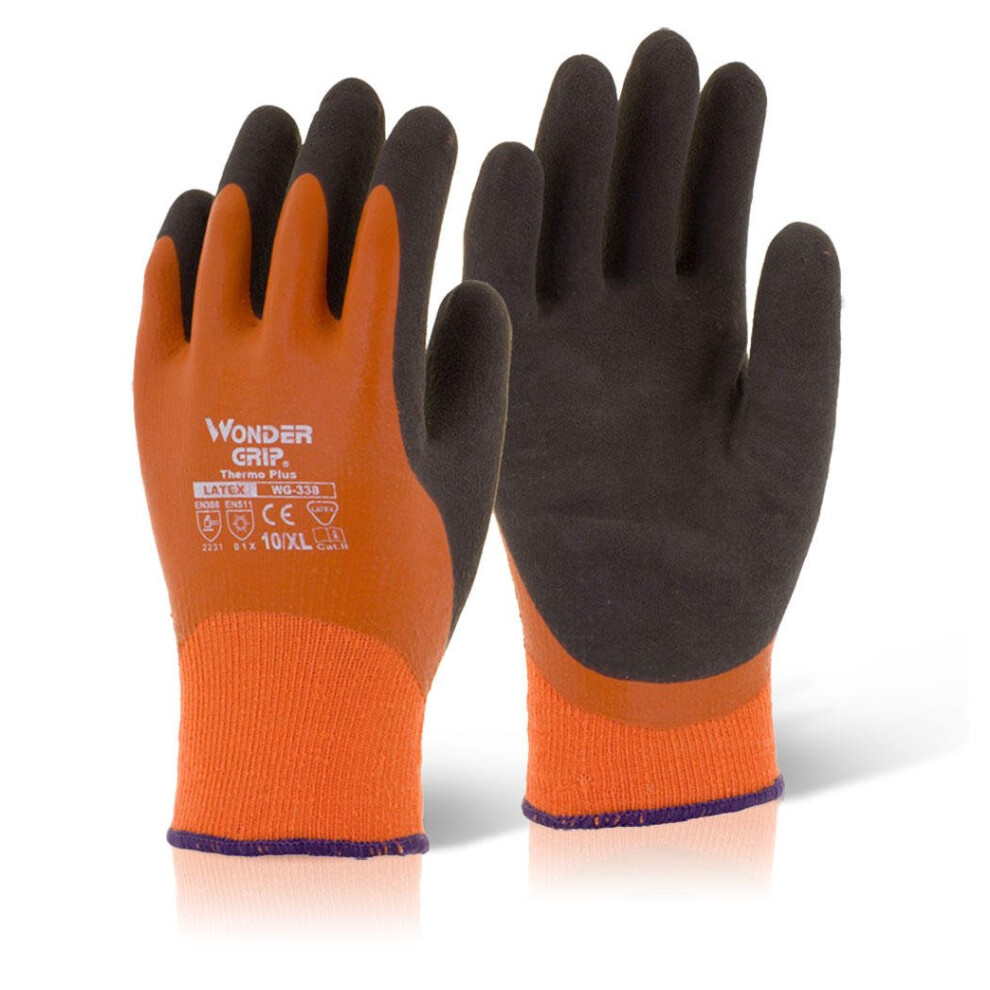 Wonder Grip Gloves Wg-338 Thermo Plus Latex Waterproof & Warm 10/Xl 5060268239739