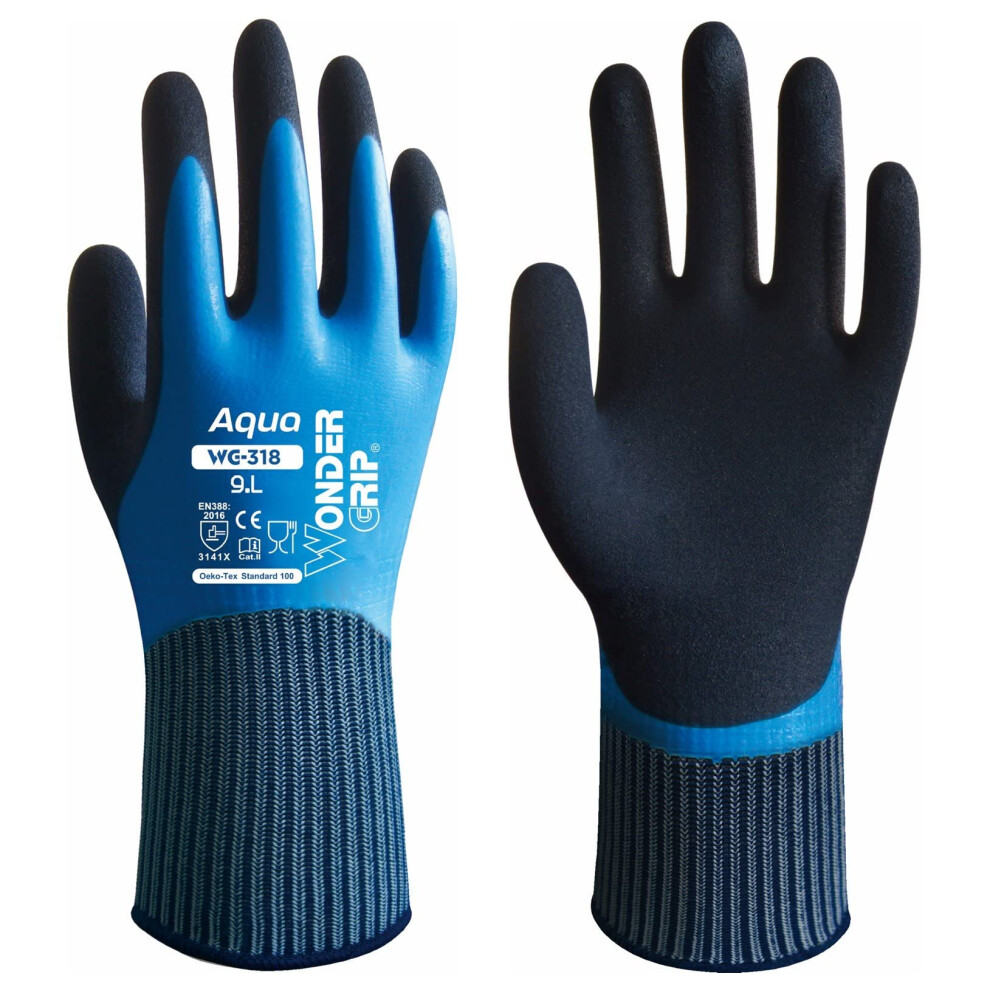 Wonder Grip Aqua Wg-318 Gloves Fully Coated Latex Waterproof (10 - Xl) 5060268239784