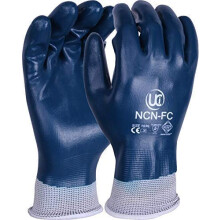 UCI NCN Lightweight Nitrile Coated Work DIY Gardening Work Assembly Safety Gloves (9/Large, NCN-FC - Blue/White)