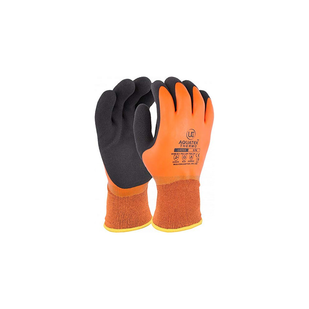 Uci Aquatek-Thermo Orange Dual Coated Foam Latex Thermal Work Gloves Super Grip (11/Xxl) 5060123121421