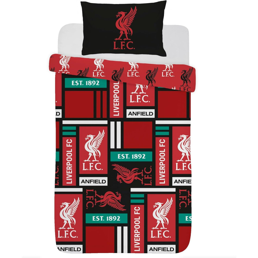 Liverpool fc football duvet cover sets Reversible bedding single double king size bed set with pillowcases lfc block Pattern gifts for boy (LFC Block