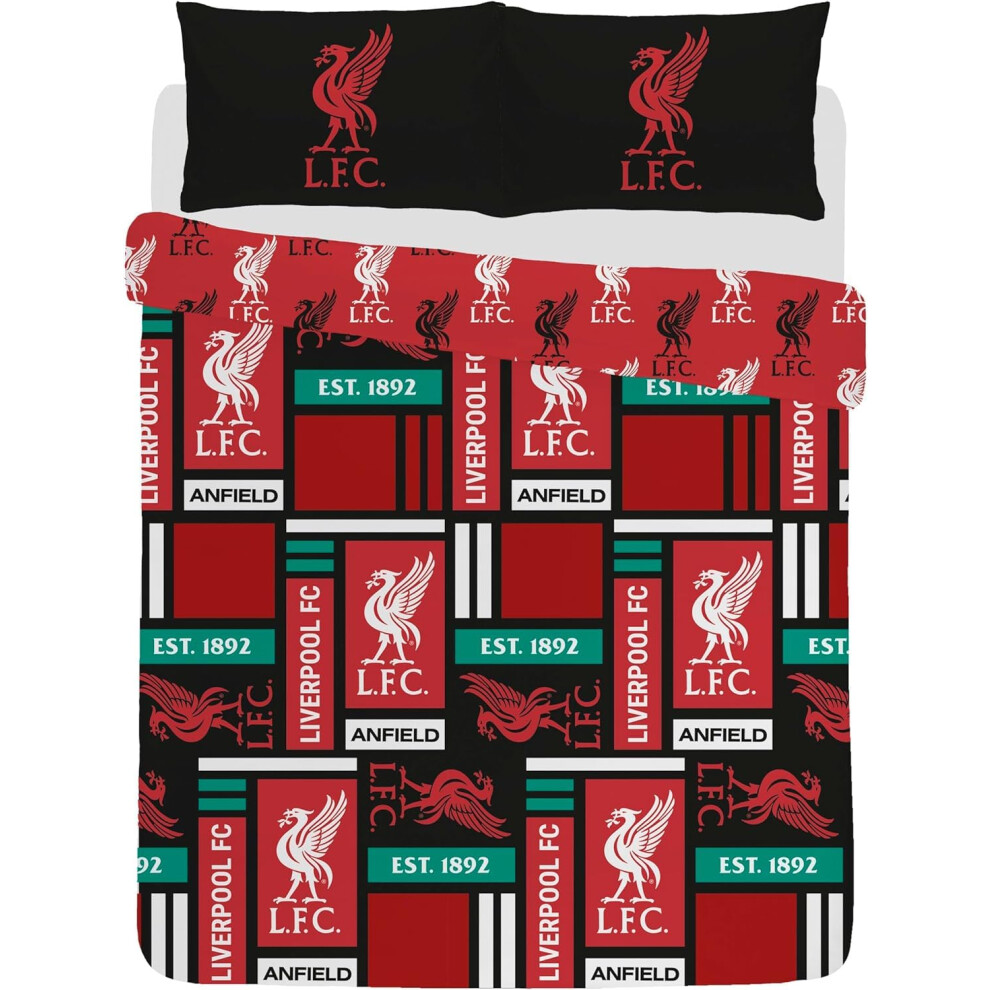 Liverpool fc football duvet cover sets Reversible bedding single double king size bed set with pillowcases lfc block Pattern gifts for boy (LFC Block