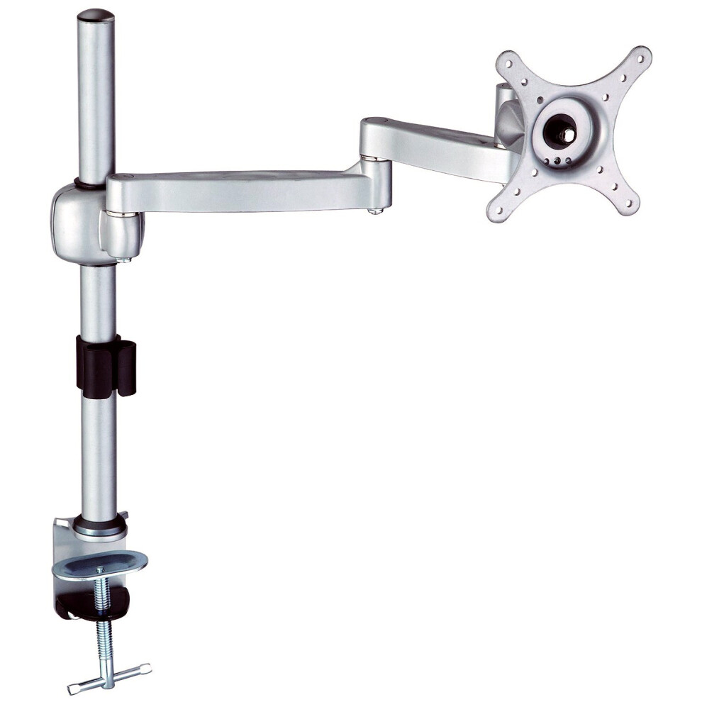 Allcam Mdm04 Single Monitor Arm Stand W/Desk Mount Clamp & Grommet For 17"-27" Lcd/Led In Silver 6907277006480
