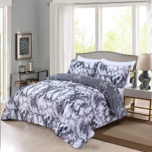 Great Knot Luxury White & Silver Grey Reversible Marble Bedding Set Soft 100% Cotton Duvet Cover Sets Double King Super Sizes (Super King Duvet Cover
