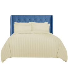 Linens World king Size Bedding Set Satin Stripes Microfiber Quilt king Size Duvet Cover with Pillow Cases - Breathable & Anti Wrinkle kingsize Duvet