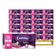 KING BAJ Cushelle Quilted 3-Ply Longer Rolls Toilet Tissue, 32 Pack - 4 x 8 Pack (236 Sheets) Sold by KB