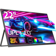 UPERFECT Portable Monitor 22 Inch 2K 2560 * 1440, Large Monitor with Kickstand, Laptop Monitor Type C, Mini HDMI, USB OTG, Matte Monitor with VESA