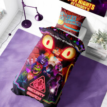 Halantex FNAF Security Breach Single Duvet Cover and Pillowcase Set ? Poly-Cotton Blend ? Reversible Bedding for Kids ? Comfortable, Durable, and Easy