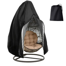 Egg Chair Cover Waterproof, Patio Hanging Chair Cover, Outdoor Single Seat Swing Egg Chair Cover with Zipper, 210D Heavy Duty Veranda Garden Large