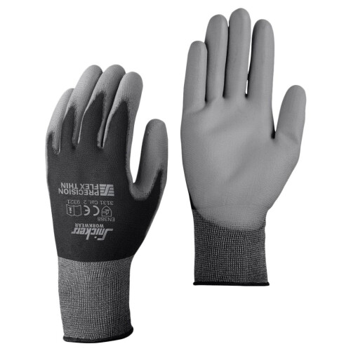 snickers Snickers 93210448008 Size 8 "Light" Precision Flex Gloves - Grey/Black