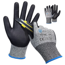 KAYGO Cut Resistant Work Gloves - 2 Pairs, Level C Protection, MicroFoam Nitrile Coated Good Grip Machine Washable, Cut Proof Safety Gloves EN388